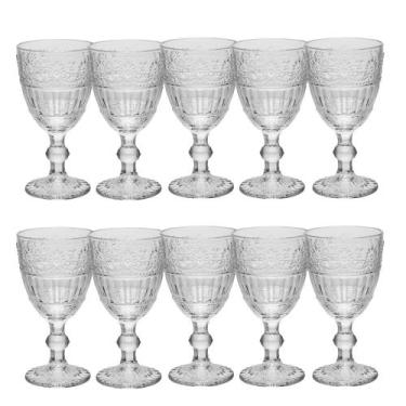 Imagem de Jogo 10 Taça de Cristal Ecológico para Água Suco Mauve 320ml Transpare