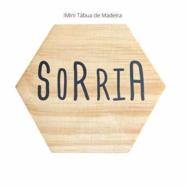 Imagem de Tábua mini hexágono com a frase "Sorria" - Seabra Home