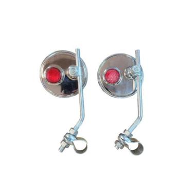 Imagem de Espelho retrovisor Elleven redondo cromado vintage com refletor