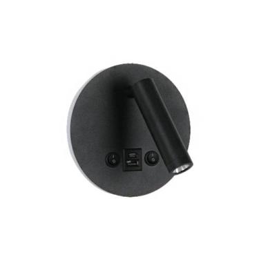 Imagem de Arandela Astraled Dalo Led Redonda com USB e USB C, 3000k, Luz amarela