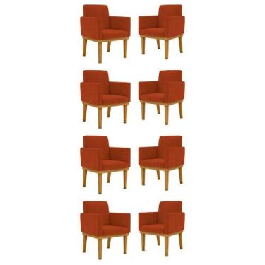 Imagem de Kit 8 Poltronas Reforçadas Esteticista terracota - BALAQUI DECOR
