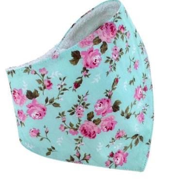 Imagem de Babador Bandana Slim - Jardim Delicado Azul Claro - 1 peça - CRIVALE