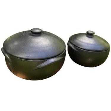 Imagem de Kit Panela de Barro 4L e 6L Capixaba Artesanal para Moqueca Panelas Gr