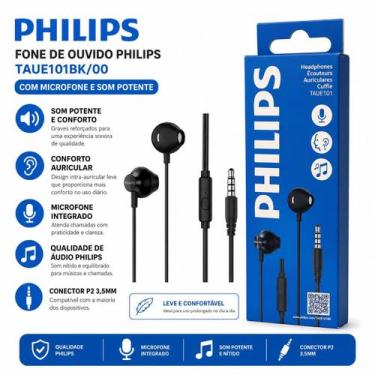 Imagem de Fone Philips TAUE101BK00 com Microfone Integrado