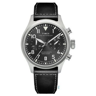 Imagem de Relógio Masculino Waterbury Ace Chronograph em Couro com Cronógrafo Preto Iconnect By Timex TW2Y1900