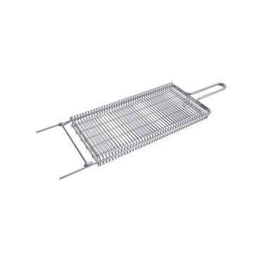 Imagem de Grelha Aramada para Pão de Alho em Aço Cromado 75x22cm para Churrasco Qualinox