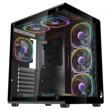 Imagem de Gabinete Gamer Rise Mode Galaxy Glass X, Mid Tower, Vidro Temperado, m