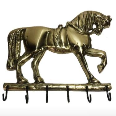 Imagem de porta chaves cavalo bronze decoração casa parede artesanato - artB