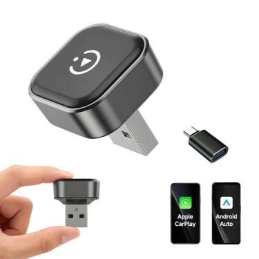 Imagem de Dongle Universal Wireless CarPlay Android Auto Com Conexão Rápida Plug