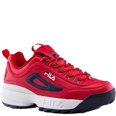 Imagem de Fila Kid's Disruptor II Premium Tênis fashion masculino Fila Vermelho/Branco/Azul-marinho, Fila Red/White/Filla Navy, 11 Little Kid