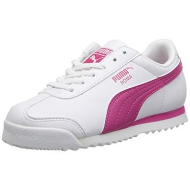 Imagem de Tênis Puma unissex infantil Roma Basic Jr, White/Fuchsia Purple, 4.5 Big Kid