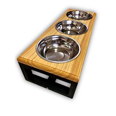 Imagem de Comedouro Elevado Triplo Para Cães e Gatos - Tamanho P
