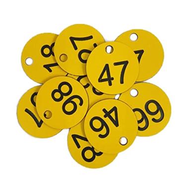 Imagem de 100 peças etiqueta numerada forma forma forma etiqueta numérica para locker hotel, palavra amarela + preta