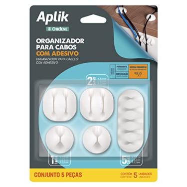 Imagem de Ordene - Conjunto de Organizadores Emborrachados Mistos com Adesivos, Cor Branca, Linha Aplik