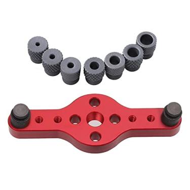 Imagem de Kit de gabarito de cavilha autocentrante vertical Furação de madeira com buchas de broca de mm Perfurador de vertical de madeira com buchas, VERMELHO