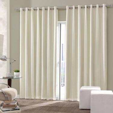 Imagem de Cortina Blackout De Sala E Quarto Em Tecido 3,00 X 2,50 Bege Claro Admirare
