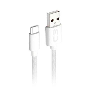 Imagem de Cabo USB-USB C C3Plus CB-C11WH 1M Branco - Compatível com Android USB-C Corrente 2A