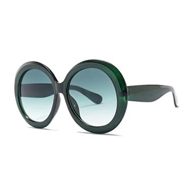 Imagem de Óculos de sol redondos unissex grandes femininos moda retrô para condução óculos de luxo masculino designer verde preto uv400, verde, outros