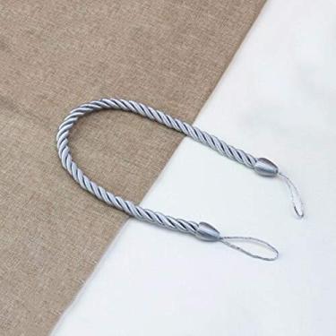 Imagem de peça Cortina artesanal Tieback Gold Weave Cortinas Titular Fivela Corda Cortina Clipe Costas Cintos Suspensos Varas Acessórios de quarto, Prata, 1 peça