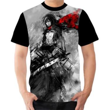 Imagem de Camiseta Camisa Personalizada Mikasa Ackerman Aot 5 - Dias No Estilo