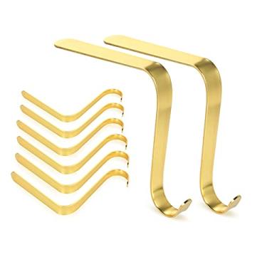 Imagem de Tingpai Suporte de meia de de metal Gancho pa larei de Gancho de guirlanda de manto dou do pa deco ção de festa de de 8 unidades