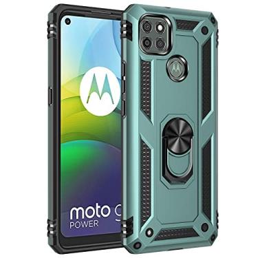 Imagem de Capa ultrafina para Motorola Moto G9 Power Case celular com suporte de anel magnético, proteção resistente à prova de choque para Motorola Moto G9 Power Phone Back Cover (Cor: verde)