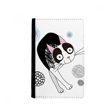 Imagem de Carteira com porta-passaporte de gato fino fofo desenho animal notecase burse capa para cartão, Multicolor