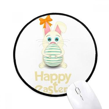 Imagem de DIYthinker Feliz Páscoa Festival da Religião Ovo Arco Mouse Pad Desktop Escritório Tapete Redondo para Computador