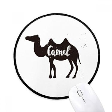 Imagem de Mouse pad de animal preto e branco Camel Tapete redondo para computador