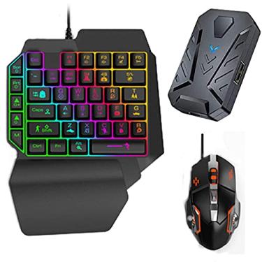 Imagem de Combinação de teclado e mouse para jogos com uma mão Conjunto de conversor de teclado para jogos E-Sport Adaptador OTG Acessórios de computador para PS3/PS4/PS5/Xbox360/Xbox ONE/Xbox/Switch