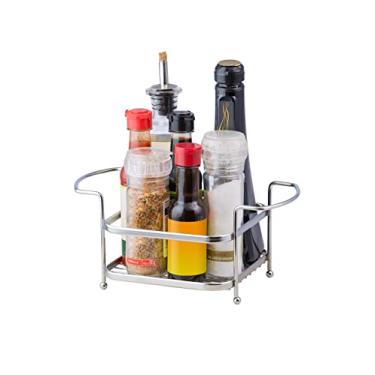 Imagem de Porta Tempero Condimento Suporte Galeteiro Cromado Organização Cozinha