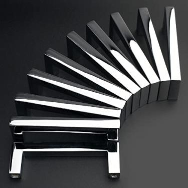 Imagem de Koofizo 1816 Puxador de barra quadrada para quarto, armário de banheiro, armário de mesa, gaveta, cômoda, cozinha, Screwhole Distance: 3"/76mm, Polished Chrome