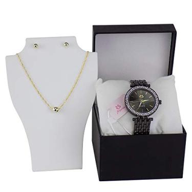 Imagem de Orizom Kit Relógio Dourado + Colar e Brincos - Mulheres - Conjunto de Joias - Acessórios