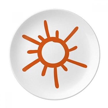 Imagem de Prato decorativo de porcelana salver para pintura à mão laranja Sun Sunshine