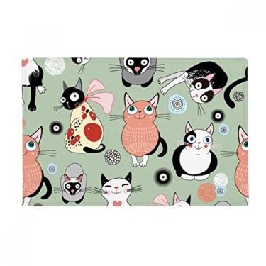 Imagem de DIYthinker Animal Pet Cute Cat Family Tapete antiderrapante para porta de banheiro