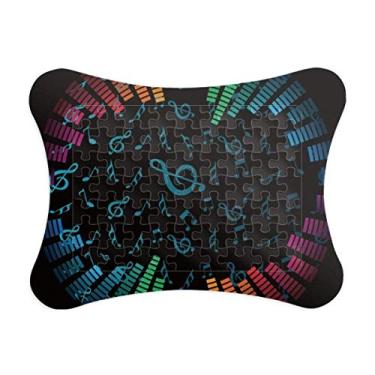 Imagem de Rabow Rotatg Notas musicais Moldura preta para quebra-cabeça de papel Jogo Casa