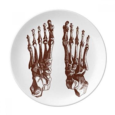 Imagem de Prato de esboço de pé de osso de corpo humano decorativo de porcelana Salver louças de jantar