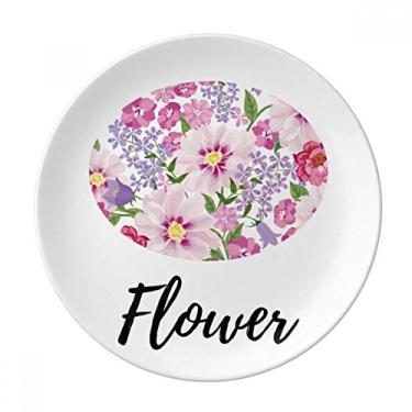Imagem de Prato de plantas de arte de desenho de mar de flores decorativas de porcelana Salver louças de jantar