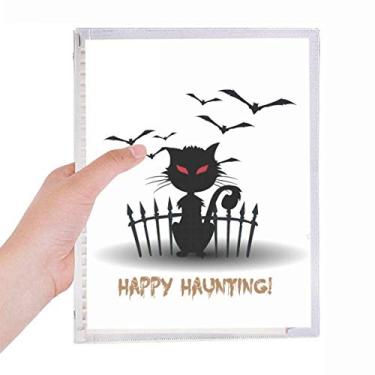 Imagem de Caderno Catoon para Dia das Bruxas, Noite de Gato, Folhas Soltas, Diário Recarregável