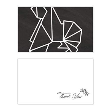 Imagem de Cartão de agradecimento geométrico para cachorro de origami abstrato, papel de aniversário, agradecimento de casamento