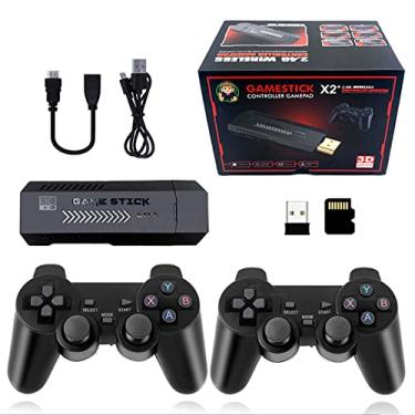 Imagem de Console de jogos retro sem fio, X2 Plus 2.4G HD Wireless Gamestick, Plug and Play Video Game Stick construído em 37000 + / 41000 + jogos, para crianças/adultos