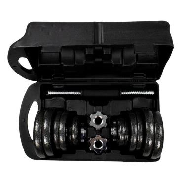 Imagem de Kit Anilhas + Halteres Na Maleta 20Kg Gallant Elite - Preto