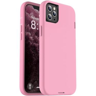 Imagem de ORIbox Capa rosa para iPhone 11 Pro, [proteção contra quedas de grau militar de 3 metros], capa antiqueda resistente à prova de choque de silicone líquido para iPhone 11 Pro, 5,8 polegadas, rosa