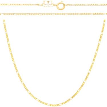 Imagem de Corrente Fio Alternado 5x1 Folhe Ouro 60 Cm Rommanel 530072