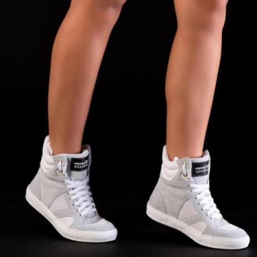 Imagem de Tênis Feminina Academia Dança Sneakers Couro Spinning Esportivo - Calç