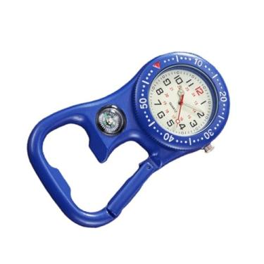 Imagem de NATEFEMIN Pulseira com clipe para mochila, mosquetão, quartzo, mosquetão, relógio esportivo luminoso para caminhantes, acessórios, Azul