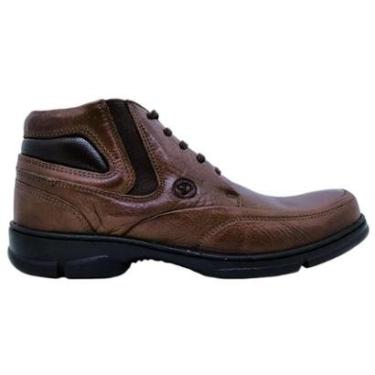 Imagem de Coturno Bota Masculino Anatomic Gel Troy Casual Confortável Em Couro 7898-Masculino