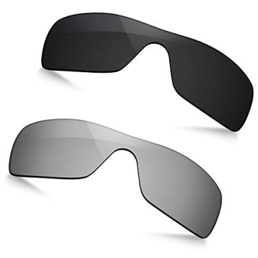 Imagem de TRUSHELL Lentes de reposição polarizadas para óculos de sol Oakley Batwolf OO9101 - preto + prata