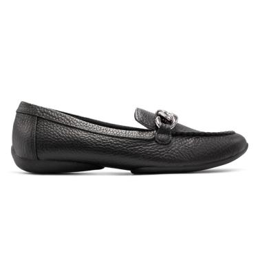 Imagem de Mocassim Usaflex Feminino Couro Enfeite Corrente Casual AL3303