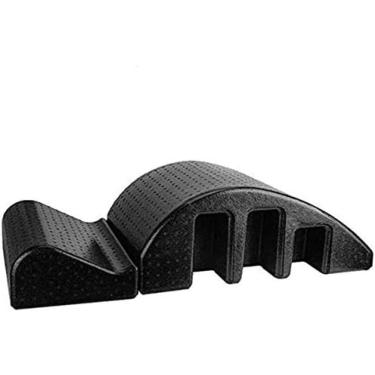 Imagem de Corretor de coluna de mesa de massagem de cunha de ioga de pilates, alívio de dor nas costas, alinhamento de coluna cervical, corretor de vértebra, yoga, preto